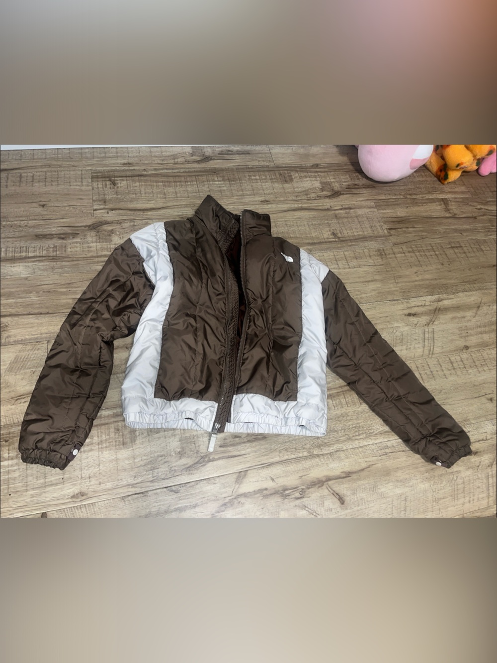 The North Face Women’s Brown and White Jacket